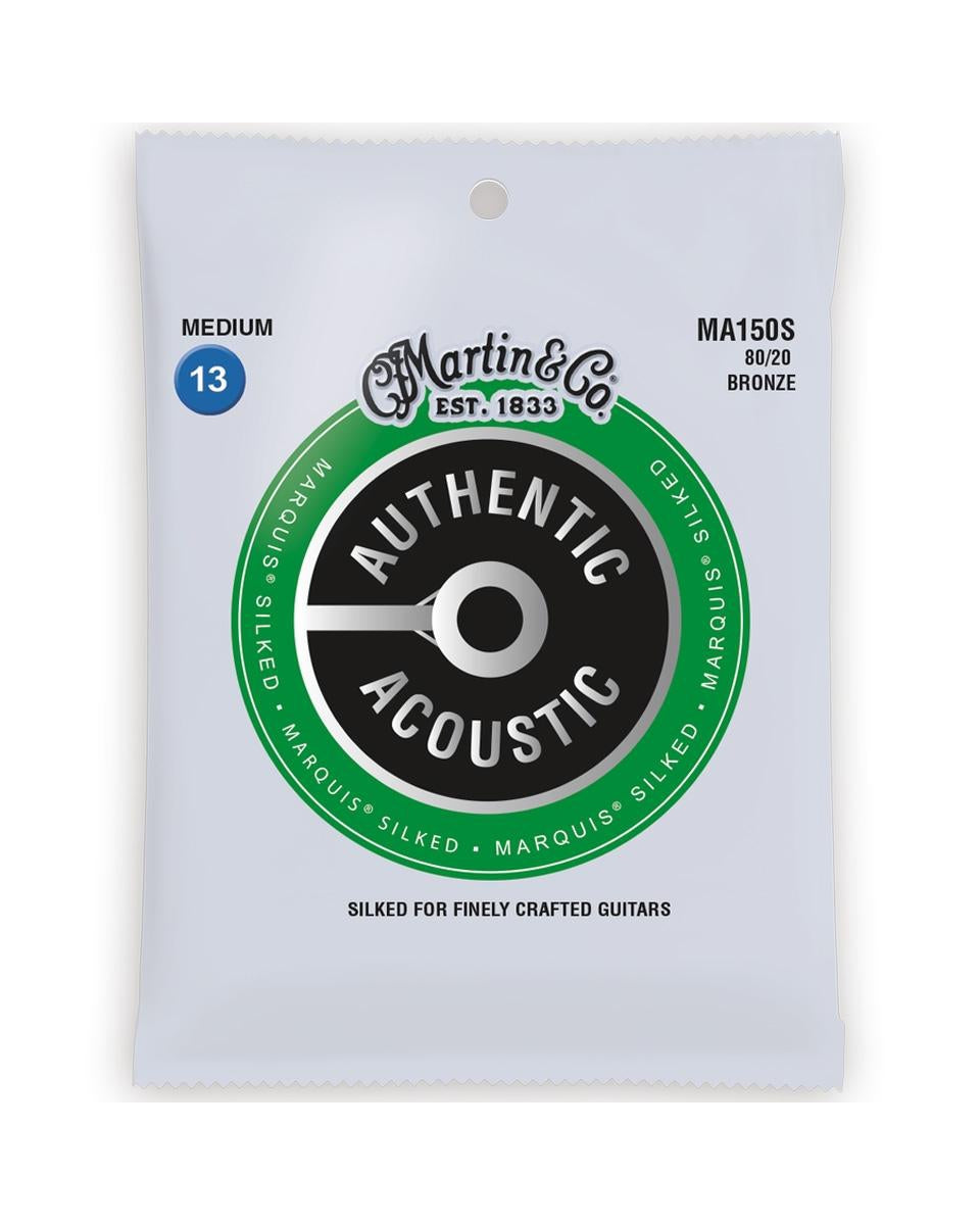 Image 1 of Martin MA150S Authentic Acoustic Marquis Silked 80/20 Medium 6-String Acoustic Guitar Set - SKU# MA150S : Product Type Strings : Elderly Instruments