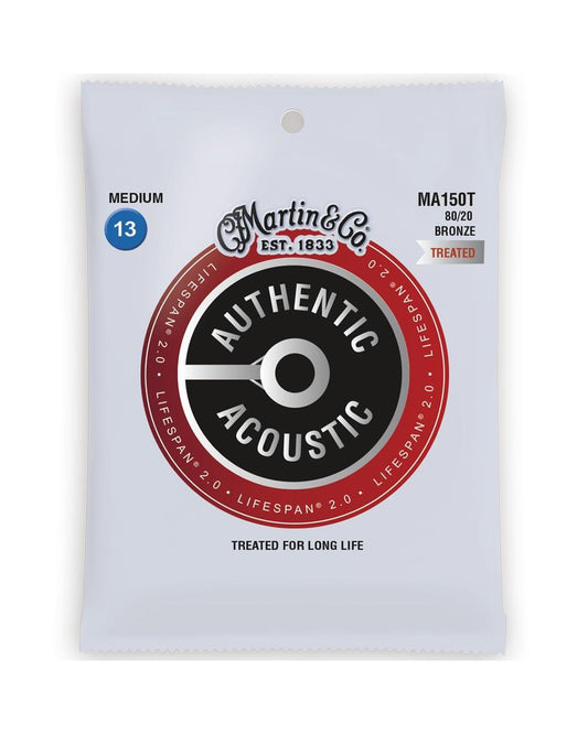 Image 1 of Martin MA150T Authentic Acoustic Lifespan 2.0 Treated 80/20 Bronze Medium 6-Str Set - SKU# MA150T : Product Type Strings : Elderly Instruments