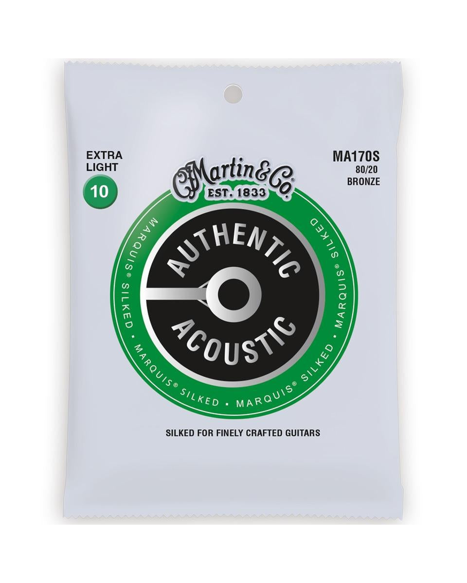 Image 1 of Martin MA170S Authentic Acoustic Marquis Silked 80/20 Extra Light 6-String Acoustic Guitar Set - SKU# MA170S : Product Type Strings : Elderly Instruments