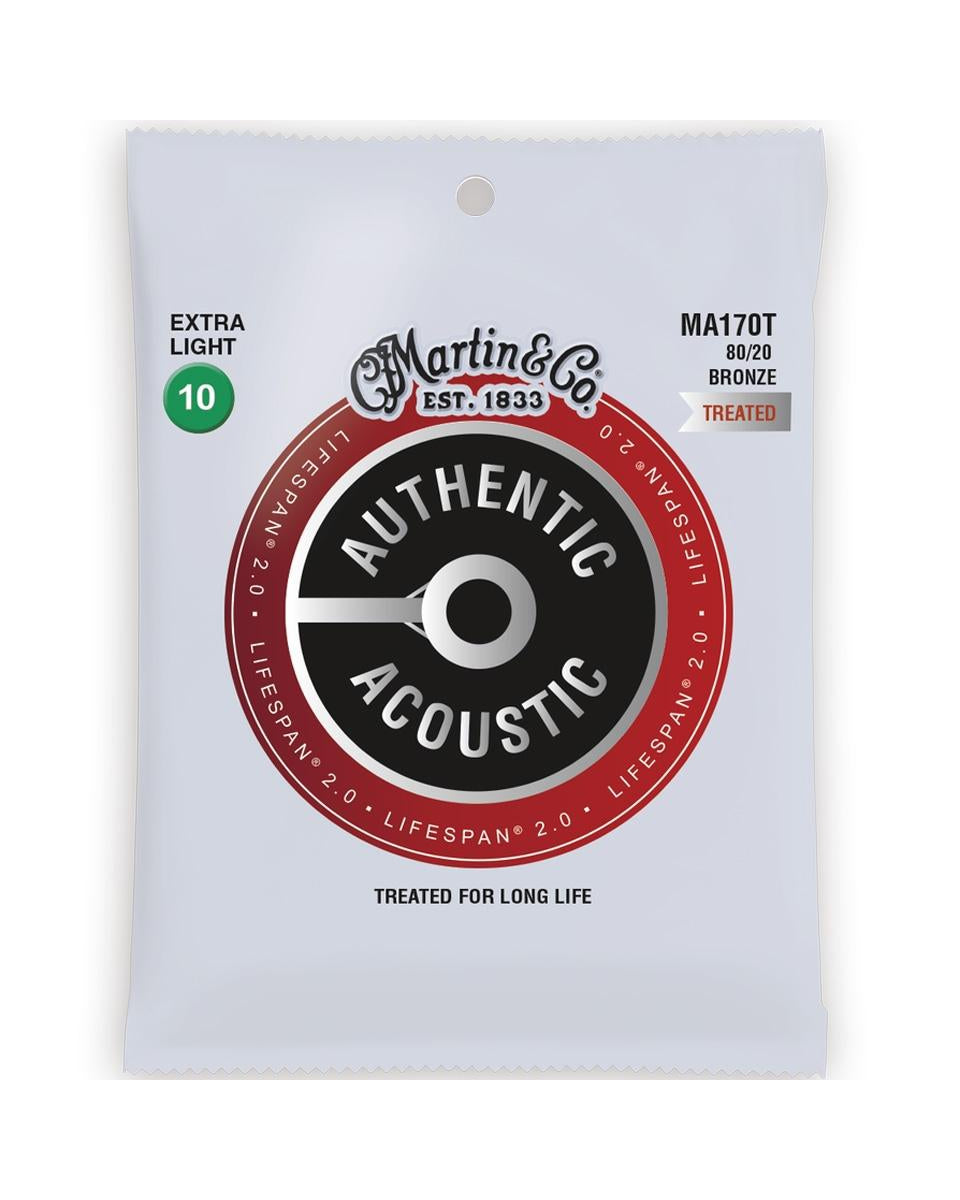 Image 1 of Martin MA170T Authentic Acoustic Lifespan 2.0 Treated 80/20 Bronze Ex-Lt 6-Str Set - SKU# MA170T : Product Type Strings : Elderly Instruments