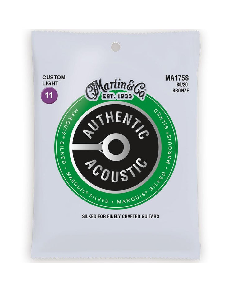 Image 1 of Martin MA175S Authentic Acoustic Marquis Silked 80/20 Custom Light 6-String Acoustic Guitar Set - SKU# MA175S : Product Type Strings : Elderly Instruments