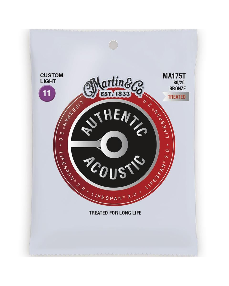 Image 1 of Martin MA175T Authentic Acoustic Lifespan 2.0 Treated 80/20 Bronze Cust-Lt 6-Str Set - SKU# MA175T : Product Type Strings : Elderly Instruments