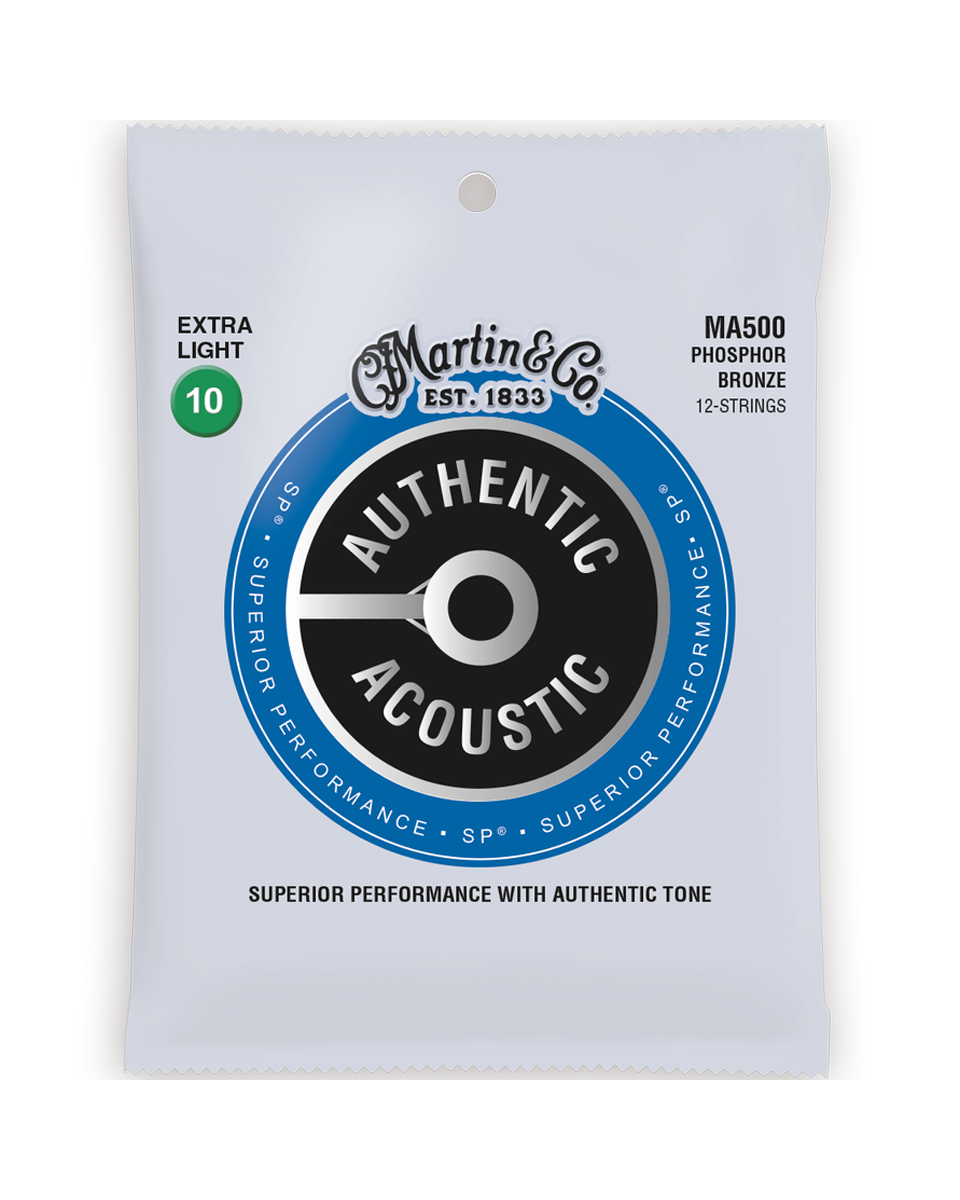 Image 1 of Martin MA500 Authentic Acoustic SP Phosphor Bronze Extra Light 12-String Acoustic Guitar Set - SKU# MA500 : Product Type Strings : Elderly Instruments