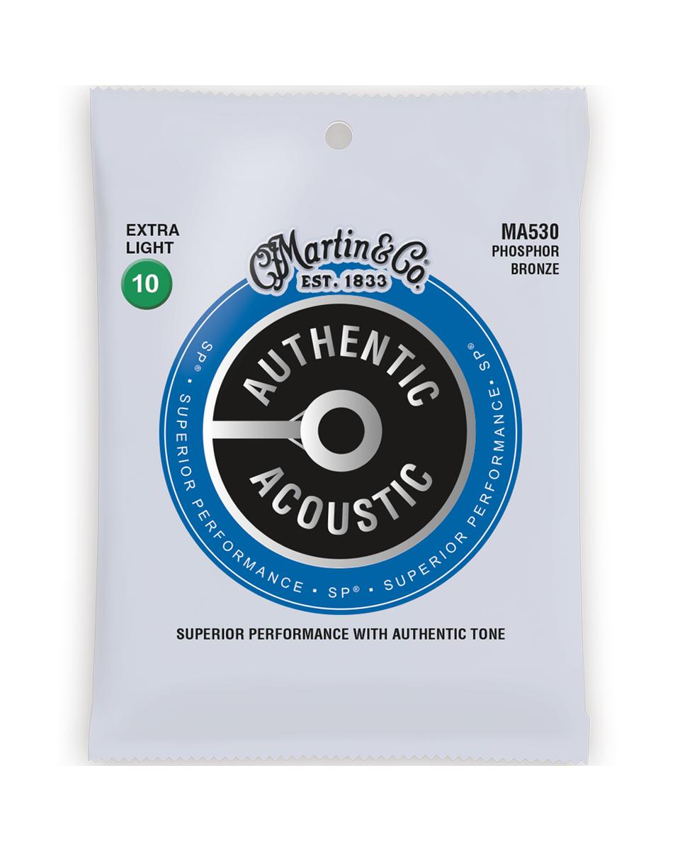 Image 1 of Martin MA530 Authentic Acoustic SP Phosphor Bronze Extra Light 6-String Acoustic Guitar Set - SKU# MA530 : Product Type Strings : Elderly Instruments