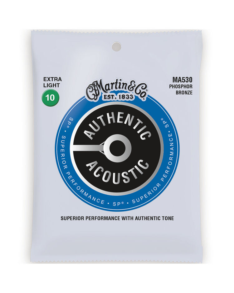 Image 1 of Martin MA530 Authentic Acoustic SP Phosphor Bronze Extra Light 6-String Acoustic Guitar Set - SKU# MA530 : Product Type Strings : Elderly Instruments