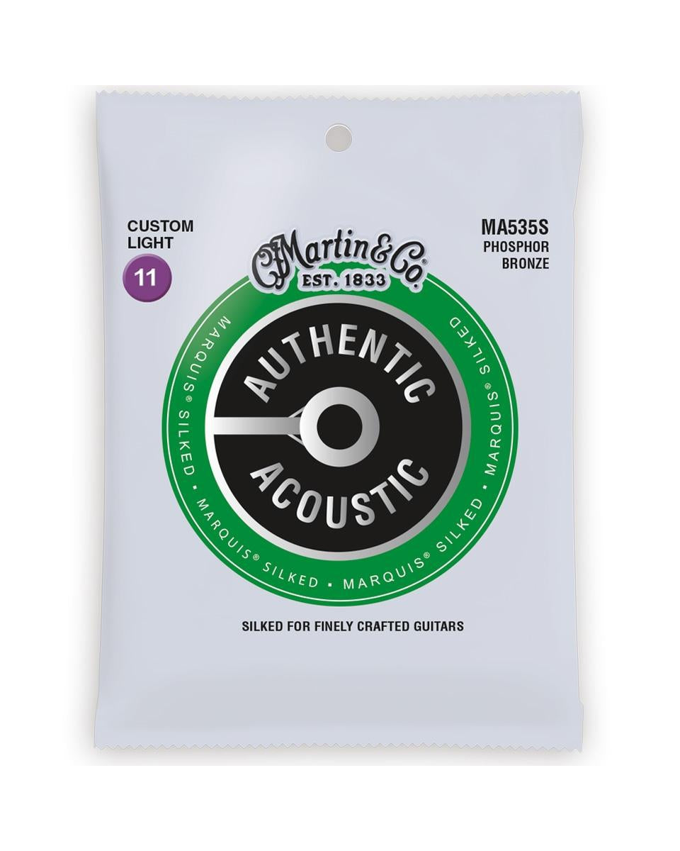 Image 1 of Martin MA535S Authentic Acoustic Marquis Silked Phosphor Bronze Custom Light 6-String Acoustic Guitar Set - SKU# MA535S : Product Type Strings : Elderly Instruments
