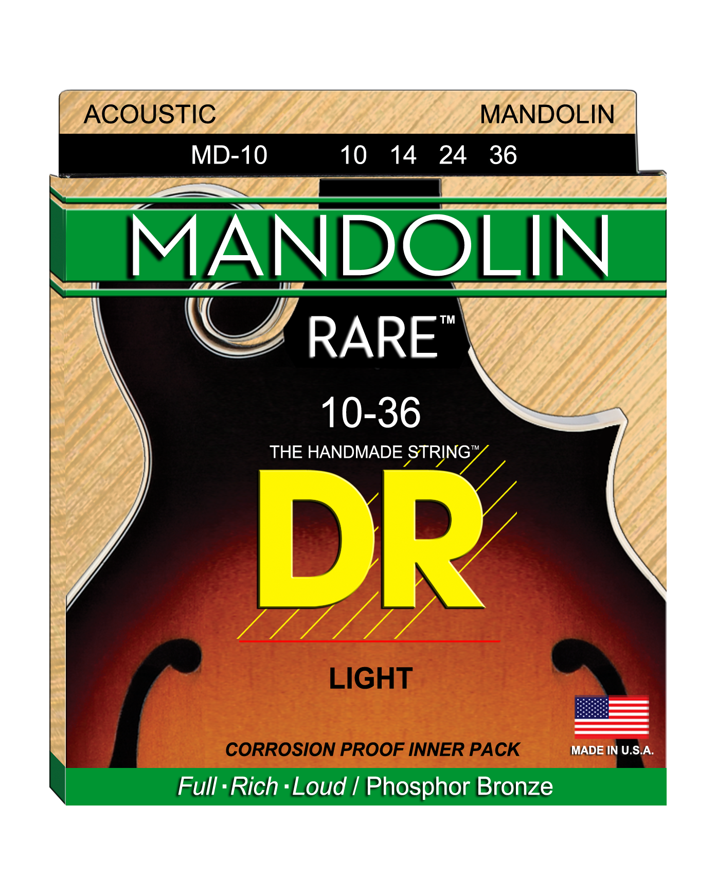 Image 1 of DR MD-10 Rare Phosphor Bronze Mandolin Set - SKU# DRML : Product Type Strings : Elderly Instruments