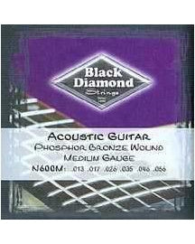 Image 1 of Black Diamond N600M Roundwound Phosphor Bronze Wound Medium 6-String Acoustic Guitar Set - SKU# N600M : Product Type Strings : Elderly Instruments