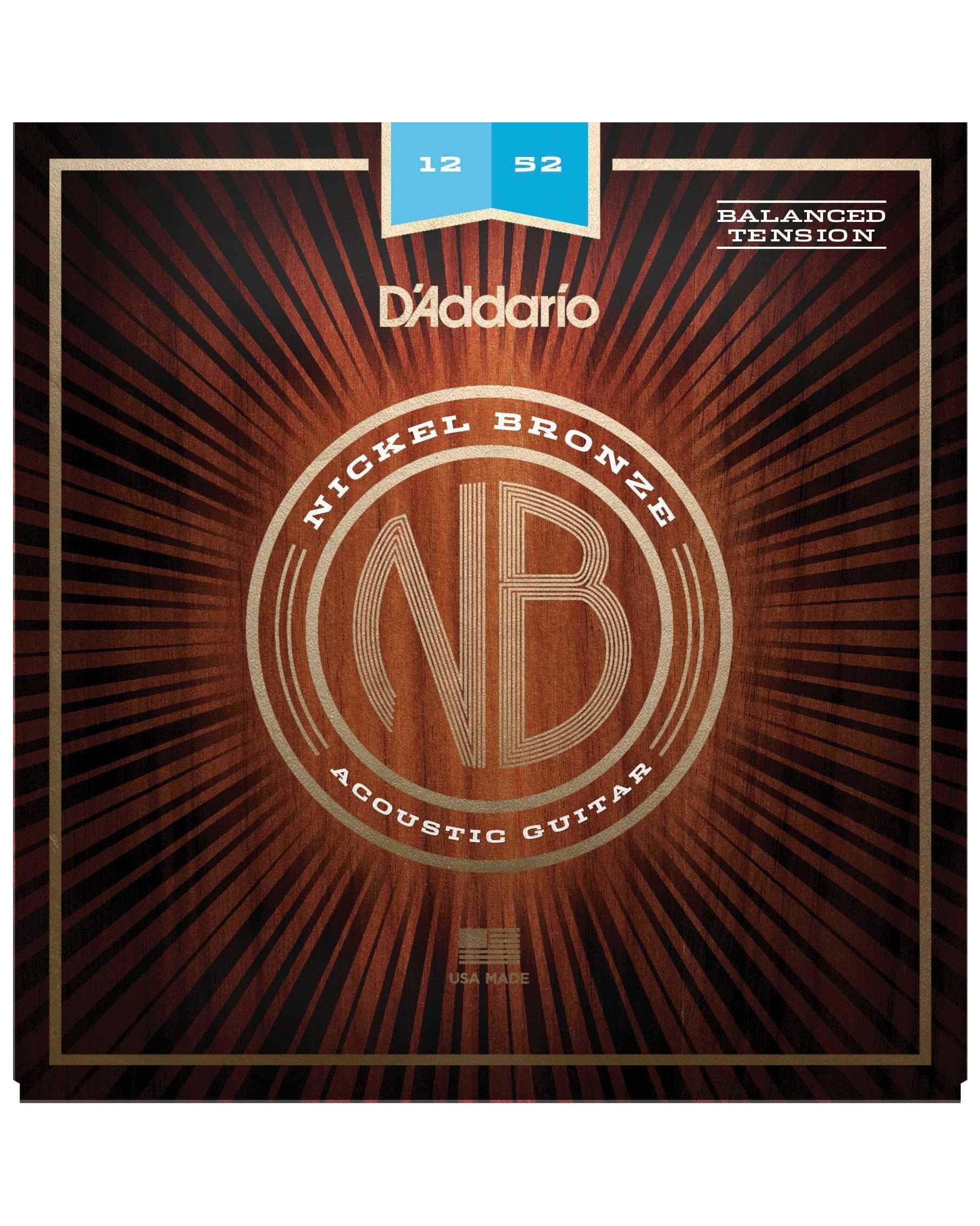 Image 1 of D'Addario Nickel Bronze Balanced Tension Light Gauge Acoustic Guitar Strings - SKU# NB1252BT : Product Type Strings : Elderly Instruments