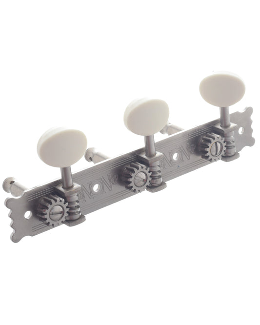 Image 1 of National Engraved Vintage 3-On-A-Plate Tuning Machines - SKU# NVT1-CREAM : Product Type Accessories & Parts : Elderly Instruments