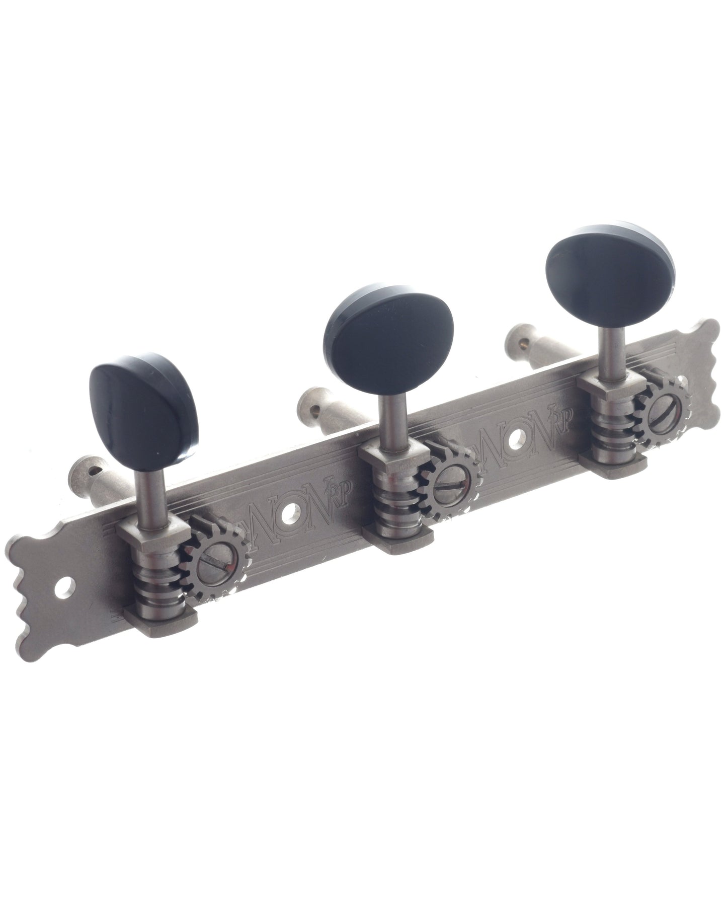 Image 1 of National Engraved Vintage 3-On-A-Plate Tuning Machines - SKU# NVT2-BLACK : Product Type Accessories & Parts : Elderly Instruments