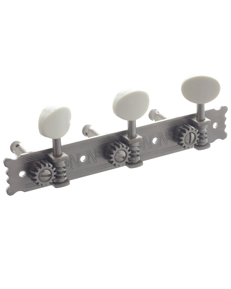 Image 1 of National Engraved Vintage 3-On-A-Plate Tuning Machines - SKU# NVT2-CREAM : Product Type Accessories & Parts : Elderly Instruments