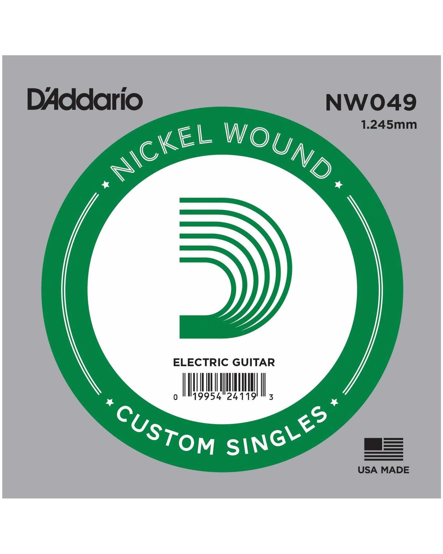 Image 1 of D'Addario NW049 Nickel Roundwound Ball End 049 Single String - SKU# NW049 : Product Type Strings : Elderly Instruments