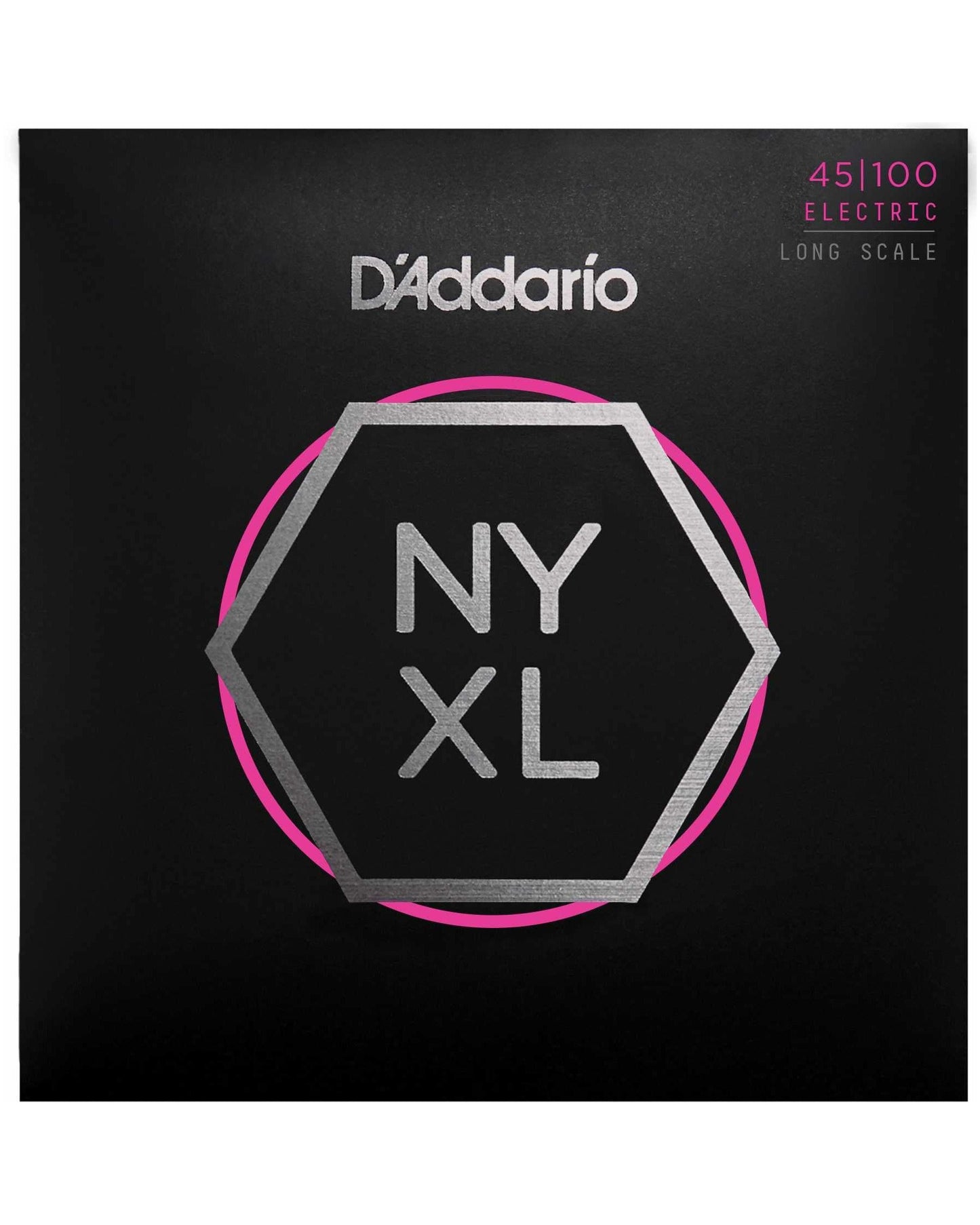 Front of D'Addario NYXL Long Scale Light Gauge Electric Bass Strings