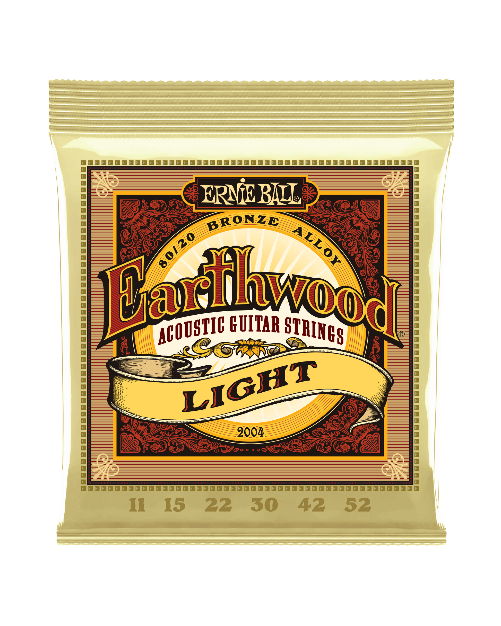Image 2 of Ernie Ball 2004 Earthwood 80/20 Bronze Roundwound Light Acoustic Guitar Strings - SKU# EW20 : Product Type Strings : Elderly Instruments