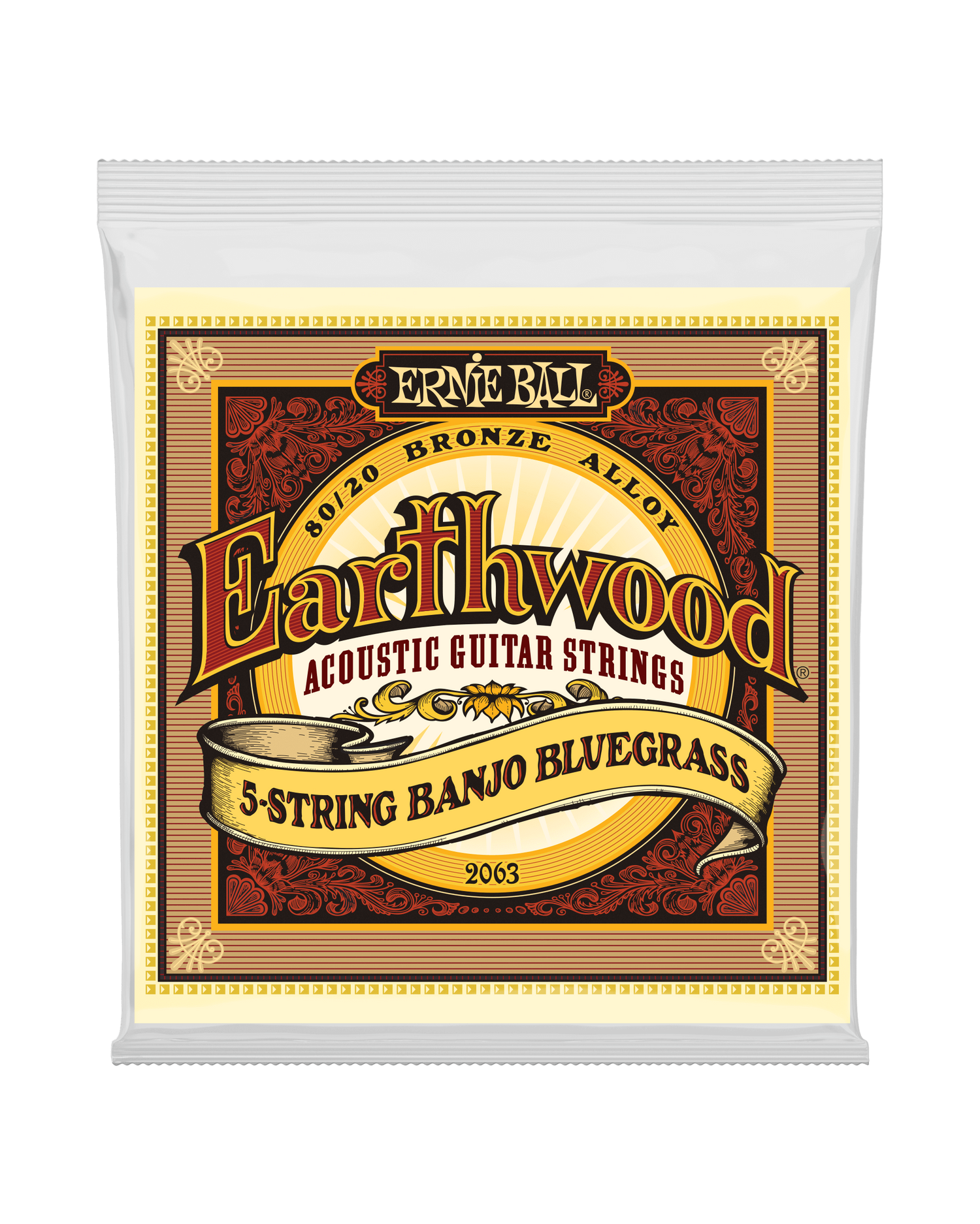 Image 1 of Ernie Ball 2063 Earthwood 80/20 Bronze Bluegrass Loop End 5-String Banjo Strings - SKU# 2063 : Product Type Strings : Elderly Instruments