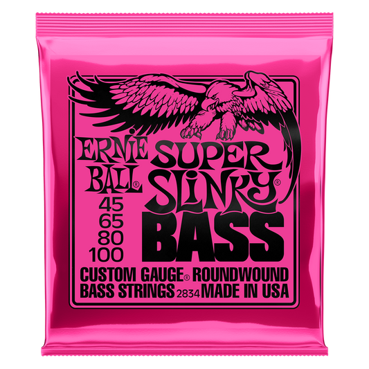 Front of Ernie Ball 2834 Super Slinky, Nickel Wound Electric Bass Strings