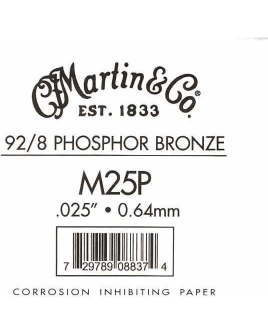 Image 1 of Martin Phosphor Bronze Wound Ball End Single String .025 - SKU# PB025 : Product Type Strings : Elderly Instruments