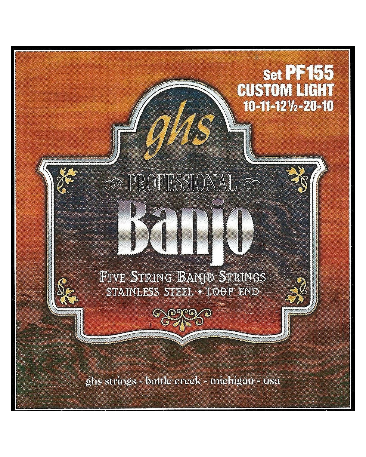 Image 1 of GHS PF155 Stainless Steel Loop End Custom Light Gauge 5-String Banjo Strings - SKU# PF155 : Product Type Strings : Elderly Instruments