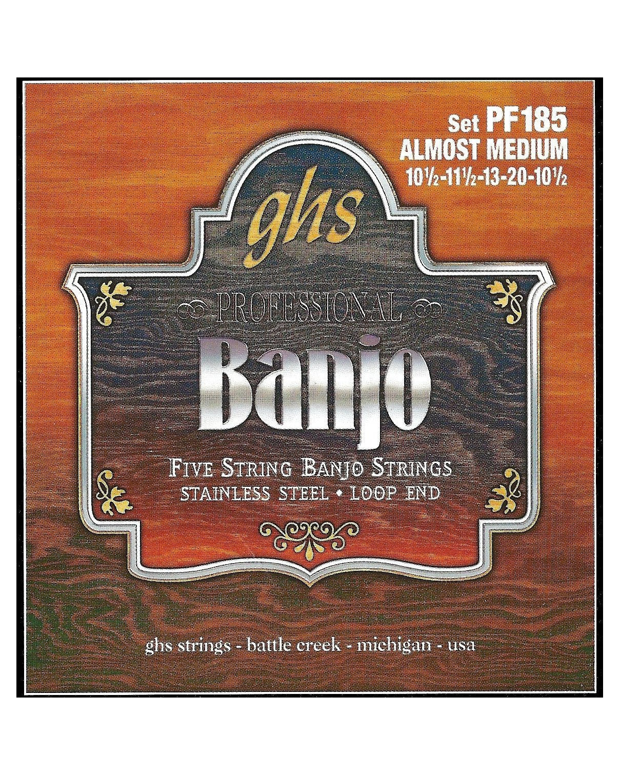Image 1 of GHS PF185 Stainless Steel Almost Medium Gauge 5-String Banjo Strings - SKU# PF185 : Product Type Strings : Elderly Instruments
