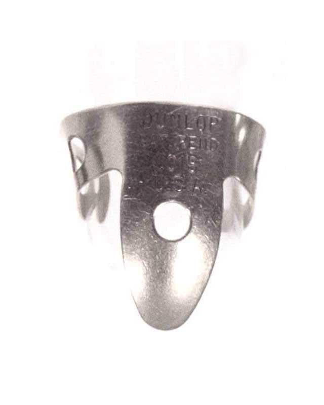 Front of Dunlop Nickel Silver .018" Fingerpick (Adult Size)