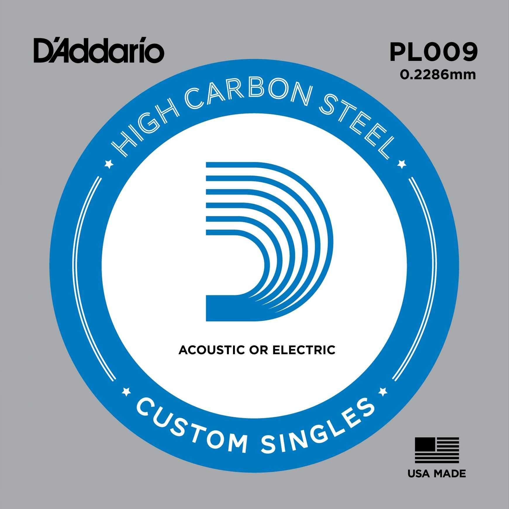 Image 2 of D'Addario PL009 High Carbon Steel Single String - SKU# PL009 : Product Type Strings : Elderly Instruments