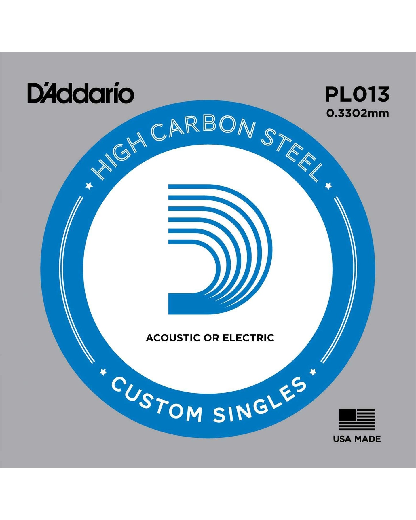 Image 1 of D'Addario PL013 High Carbon Steel Single String - SKU# PL013 : Product Type Strings : Elderly Instruments