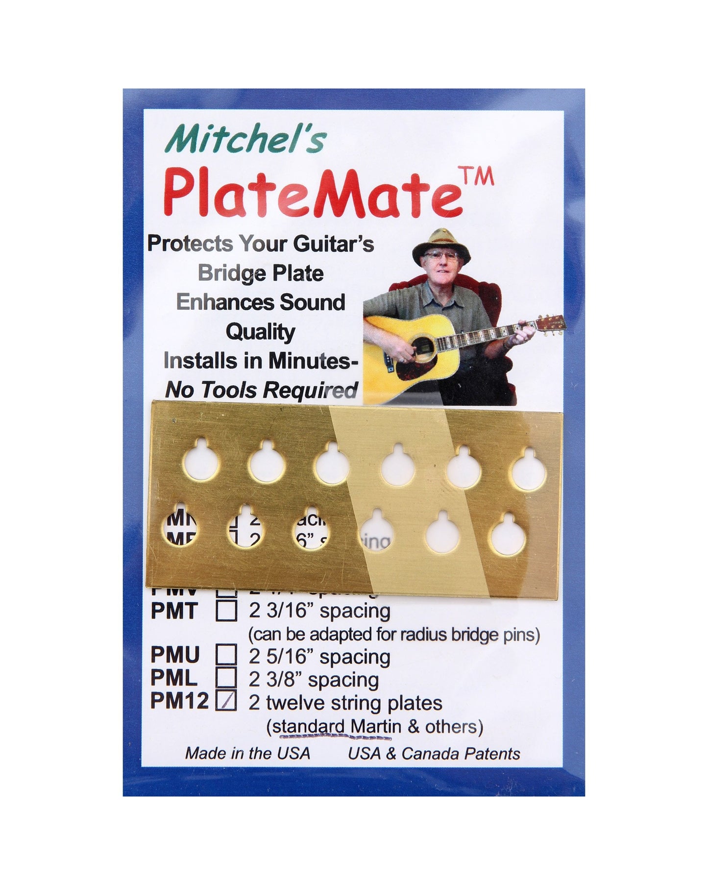 Image 1 of Mitchel's Acoustic Guitar "Plate Mate", 12 String Spacing for Martin 12-String Guitars - SKU# PM100-M12STR : Product Type Accessories & Parts : Elderly Instruments