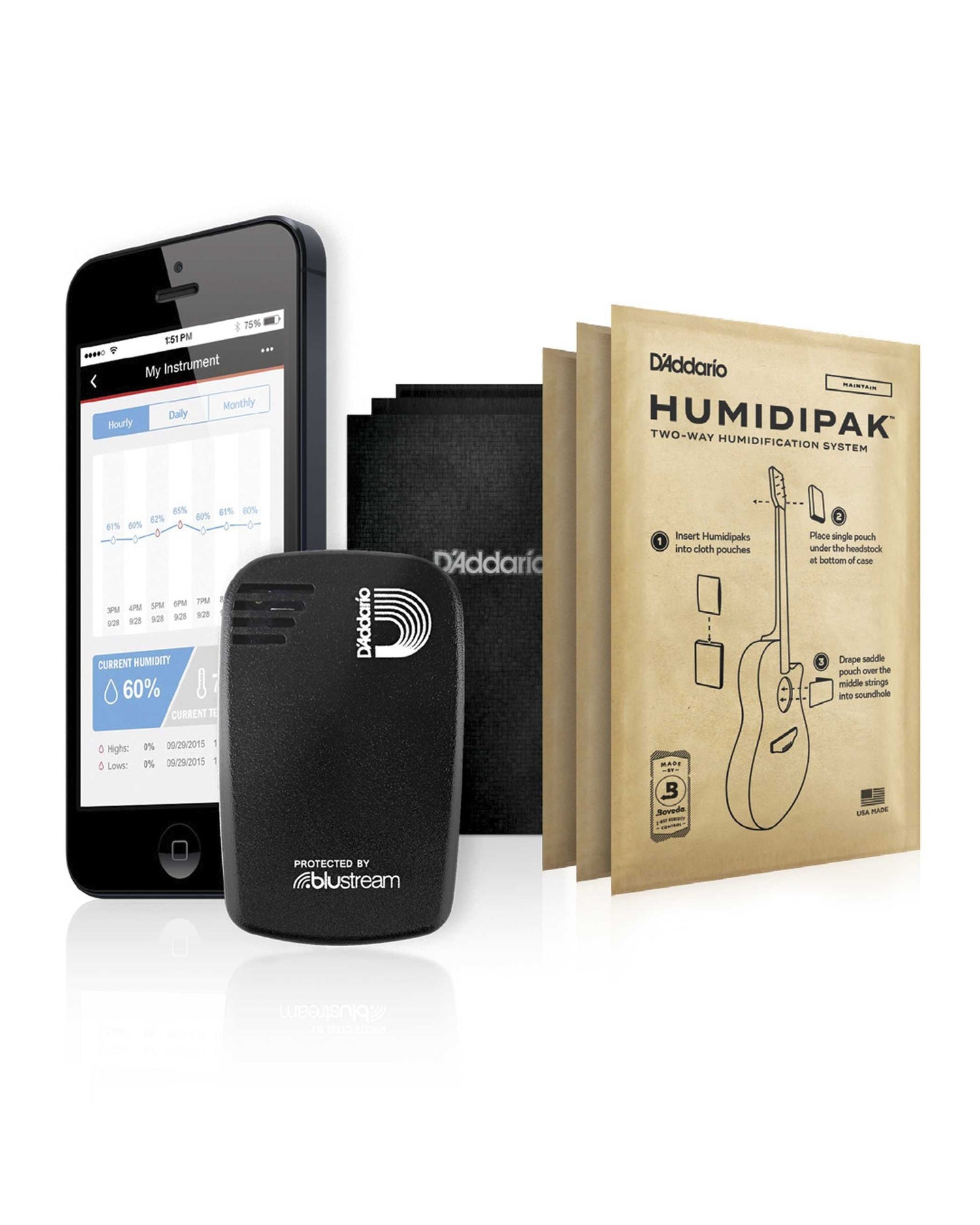 Image 1 of D'Addario Planet Waves Humidikit Humiditrak/Humidipak Combo Pack - SKU# PWHPHT01 : Product Type Accessories & Parts : Elderly Instruments