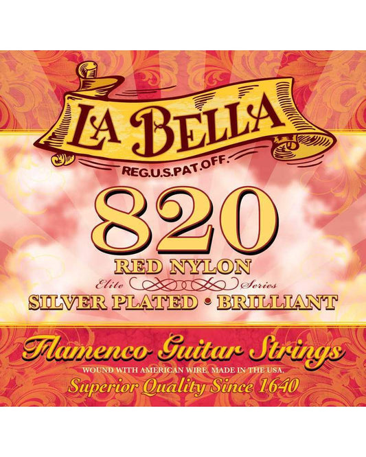 Image 1 of La Bella 820 Red Nylon Silver-Plated Flamenco Guitar Strings - SKU# 820R : Product Type Strings : Elderly Instruments