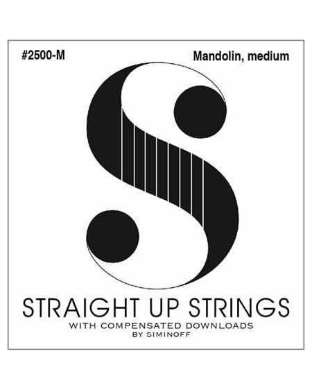 Front of Straight Up S2500-M Phosphor Bronze Medium Gauge Mandolin Strings by Siminoff