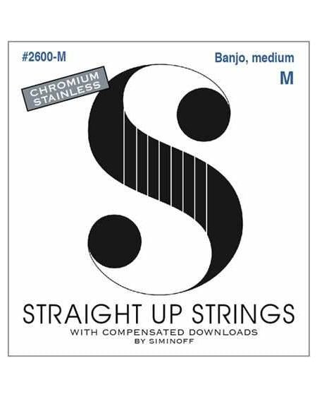 Image 1 of Straight Up 2600-M Chromium Stainless Medium Gauge Banjo Strings by Siminoff - SKU# S2600-M : Product Type Strings : Elderly Instruments