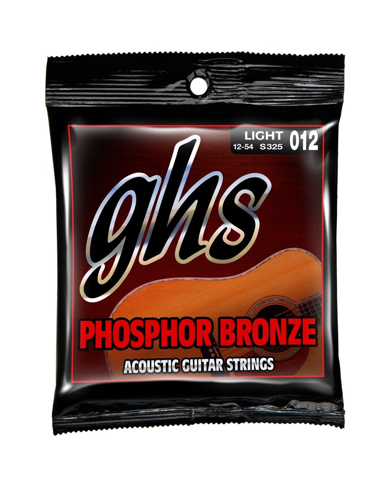 Front of GHS S325 Phosphor Bronze Light Gauge Acoustic Guitar Strings