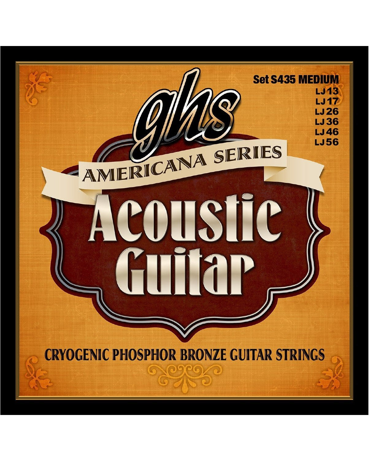 Image 2 of GHS S435 Americana Cryogenic Phosphor Bronze Medium Gauge Acoustic Guitar Strings - SKU# GS435 : Product Type Strings : Elderly Instruments