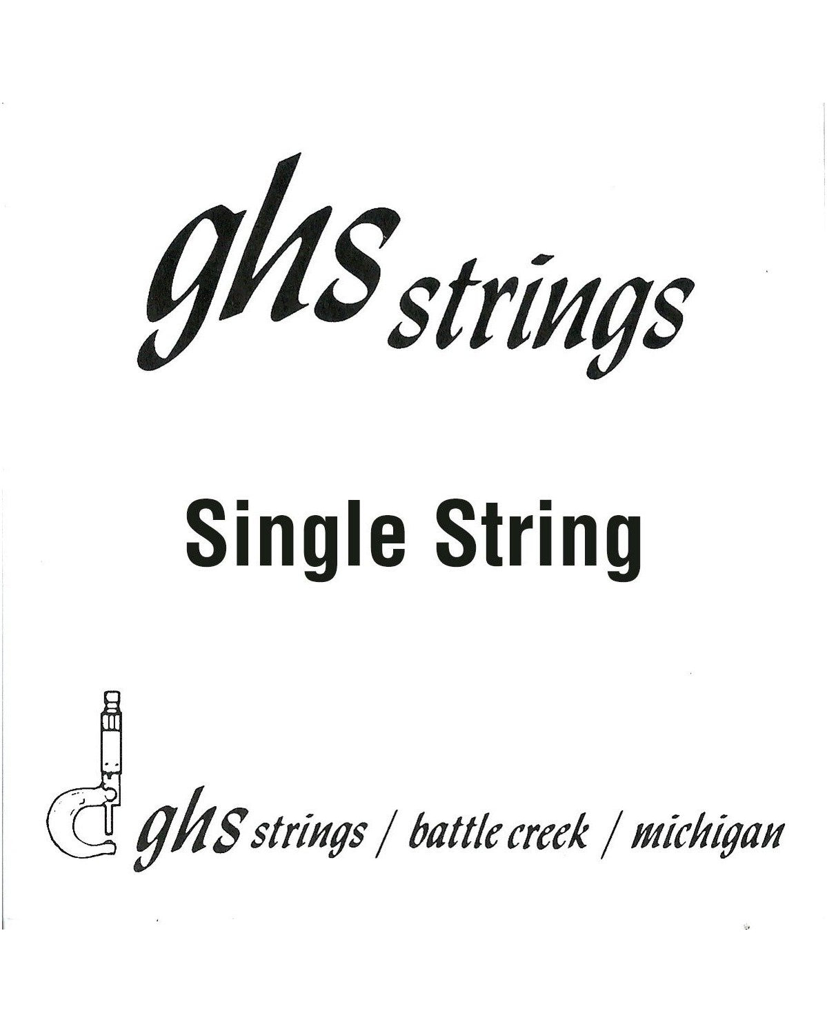 Front of GHS 017 Plain Steel Ball End Single String
