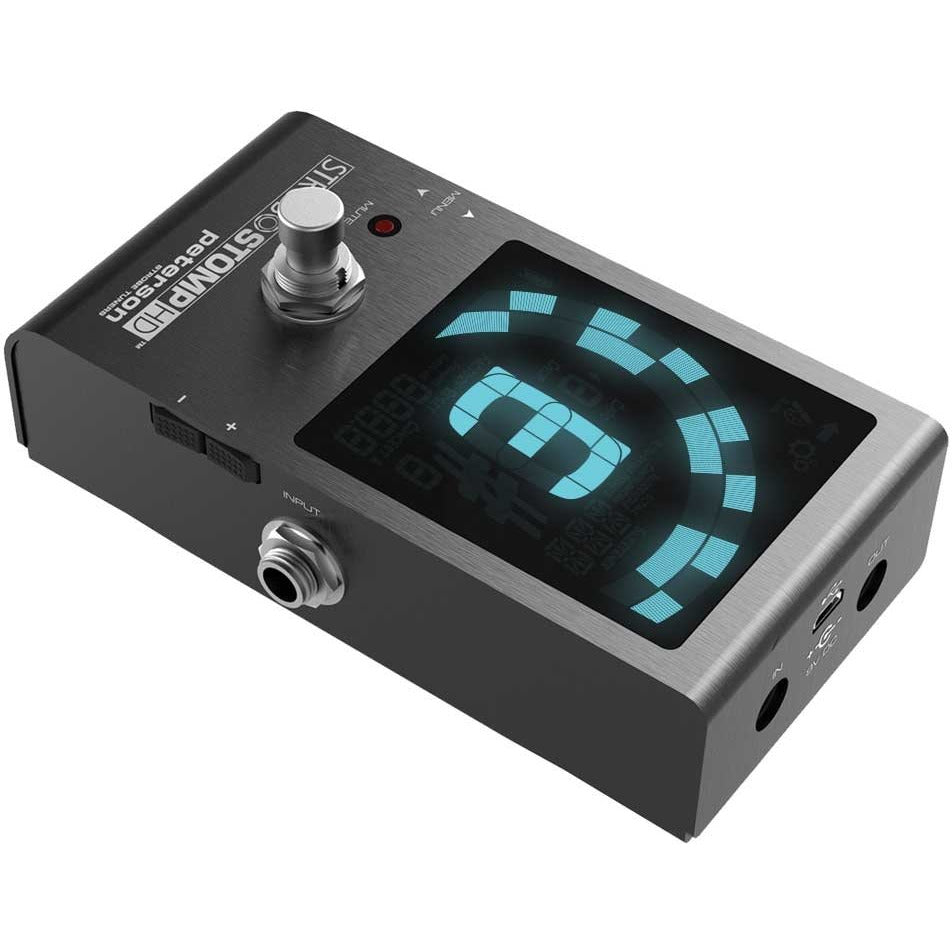 Front and Left Side of Peterson SS-HD Strobostomp HD Strobe Pedal Tuner