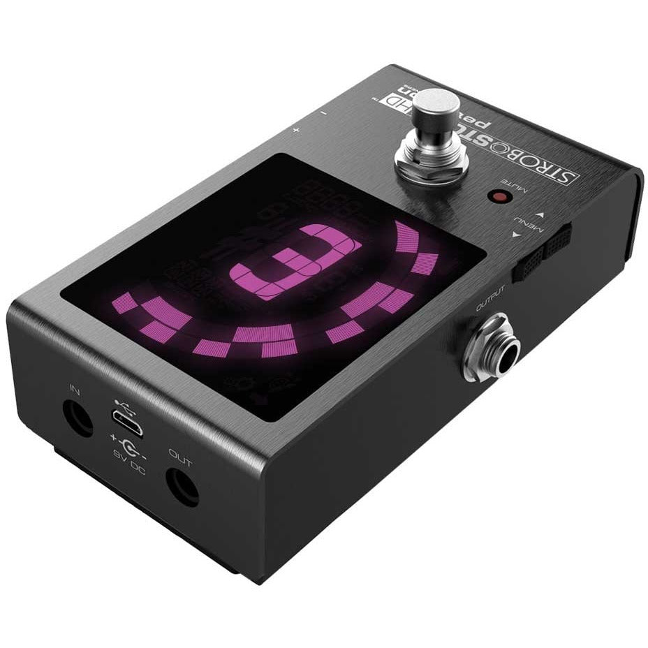 Front and Right Side of Peterson SS-HD Strobostomp HD Strobe Pedal Tuner