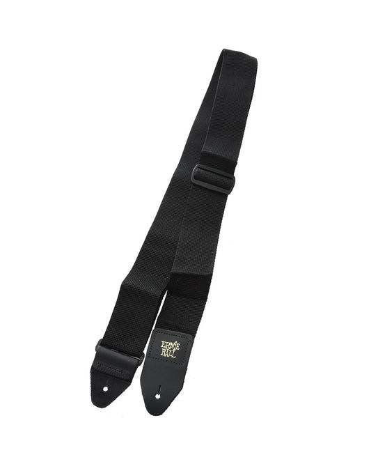 Front of Ernie Ball Black Polypro Guitar Strap