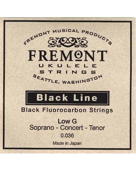 Image 1 of Fremont Blackline Fluorocarbon Single Unwound Low G Ukulele String, for Tenor, Concert and Soprano - SKU# STR-FG : Product Type Strings : Elderly Instruments