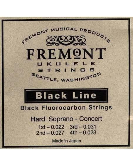 Front of Fremont Blackline Fluorocarbon Soprano and Concert Ukulele String Set, Hard Tension