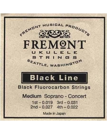 Front of Fremont Blackline Fluorocarbon Soprano and Concert Ukulele String Set, Medium Tension