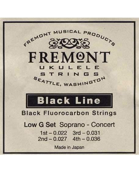 Front of Fremont Blackline Fluorocarbon Low G Soprano & Concert Ukulele String Set