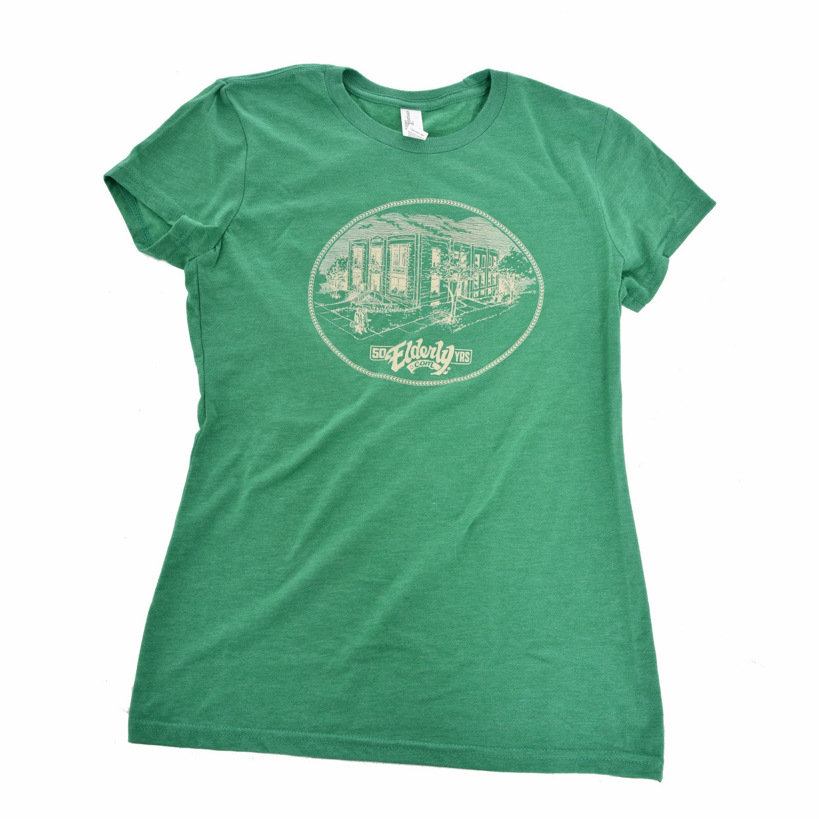 Image 4 of ELDERLY WOMEN'S 50TH ANNIVERSARY LOGO TEE HEATHERED KELLY GREEN (VARIOUS SIZES)- SKU# TEE90-HKG-L : Product Type Accessories & Parts : Elderly Instruments