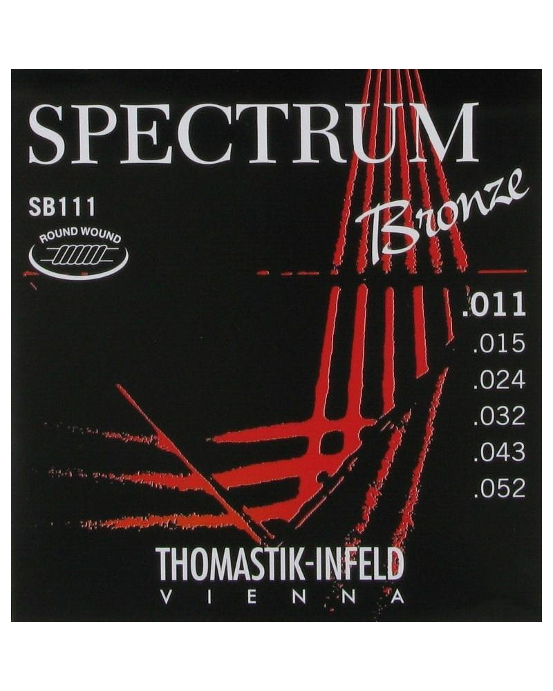 Image 2 of Thomastik Infeld SB111 Roundwound Spectrum Bronze Light 6-String Acoustic Guitar Set - SKU# SB111 : Product Type Strings : Elderly Instruments