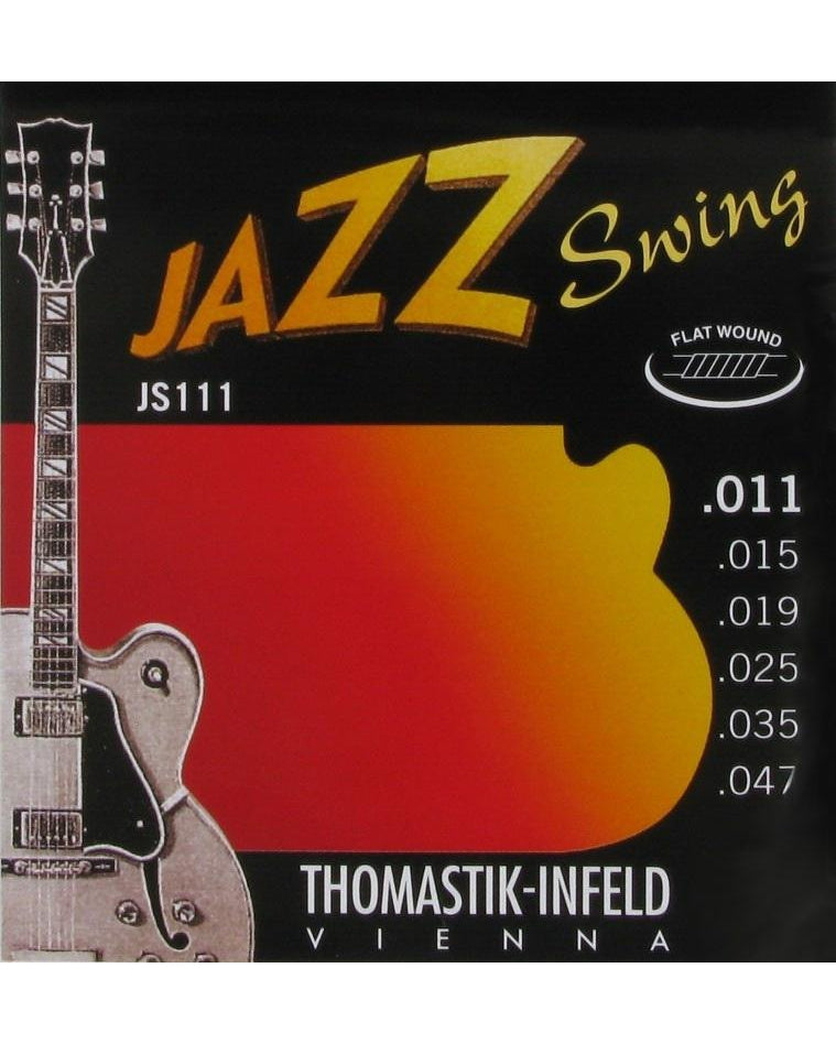 Image 1 of Thomastik Infeld JS111 Jazz Swing Flatwound Light 6-String Electric Guitar Set - SKU# JS111 : Product Type Strings : Elderly Instruments