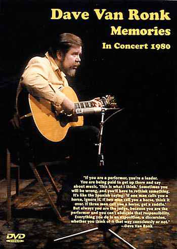 Image 1 of DVD - Dave Van Ronk: Memories - In Concert 1980 - SKU# VEST-DVD13094 : Product Type Media : Elderly Instruments
