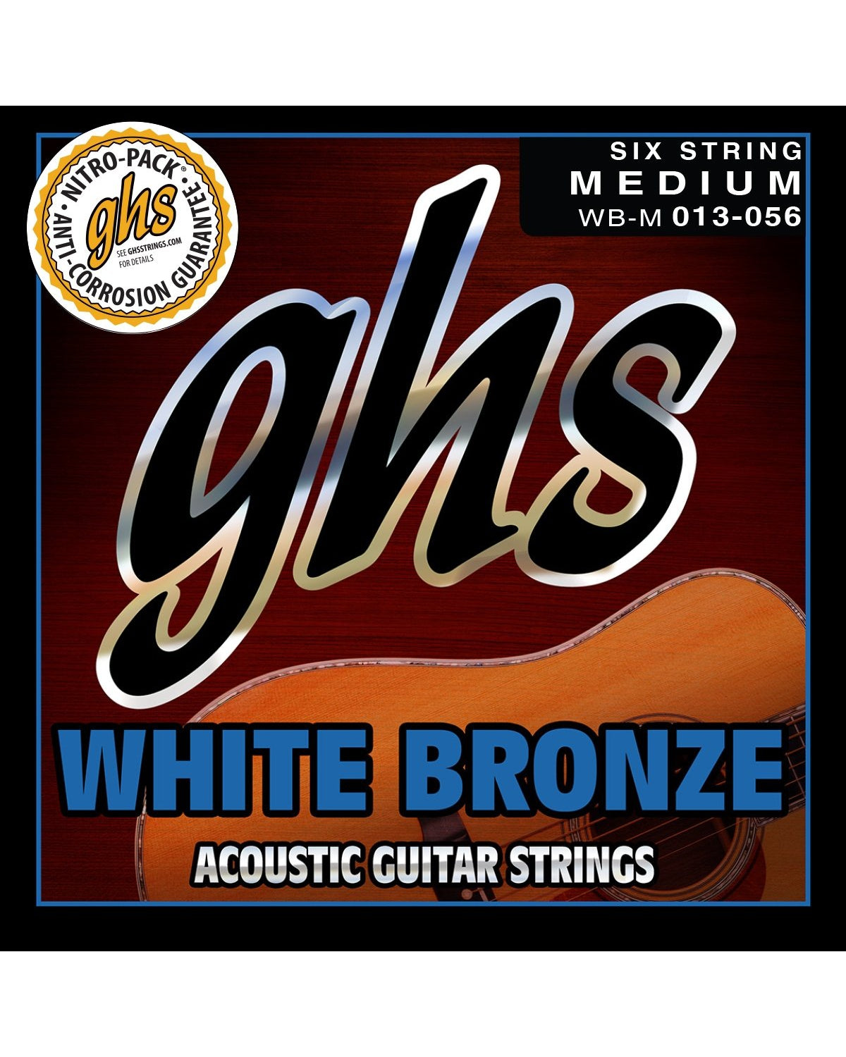 Image 1 of GHS WB-M White Bronze Medium Gauge Acoustic/Electric Guitar Strings - SKU# WBM : Product Type Strings : Elderly Instruments